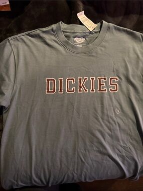 Dickies Men's Crewneck Logo Tee in Teal Blue
